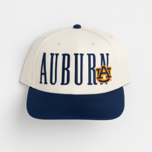 Auburn Classic Hat in cream and navy with embroidered AUBURN lettering and AU logo